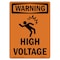 Signmission OSHA Warning Sign, 10" Height, Rigid Plastic, High Voltage, Portrait, WS-P-V-13243 OS-WS-P-710-V-13243 - alternate 1